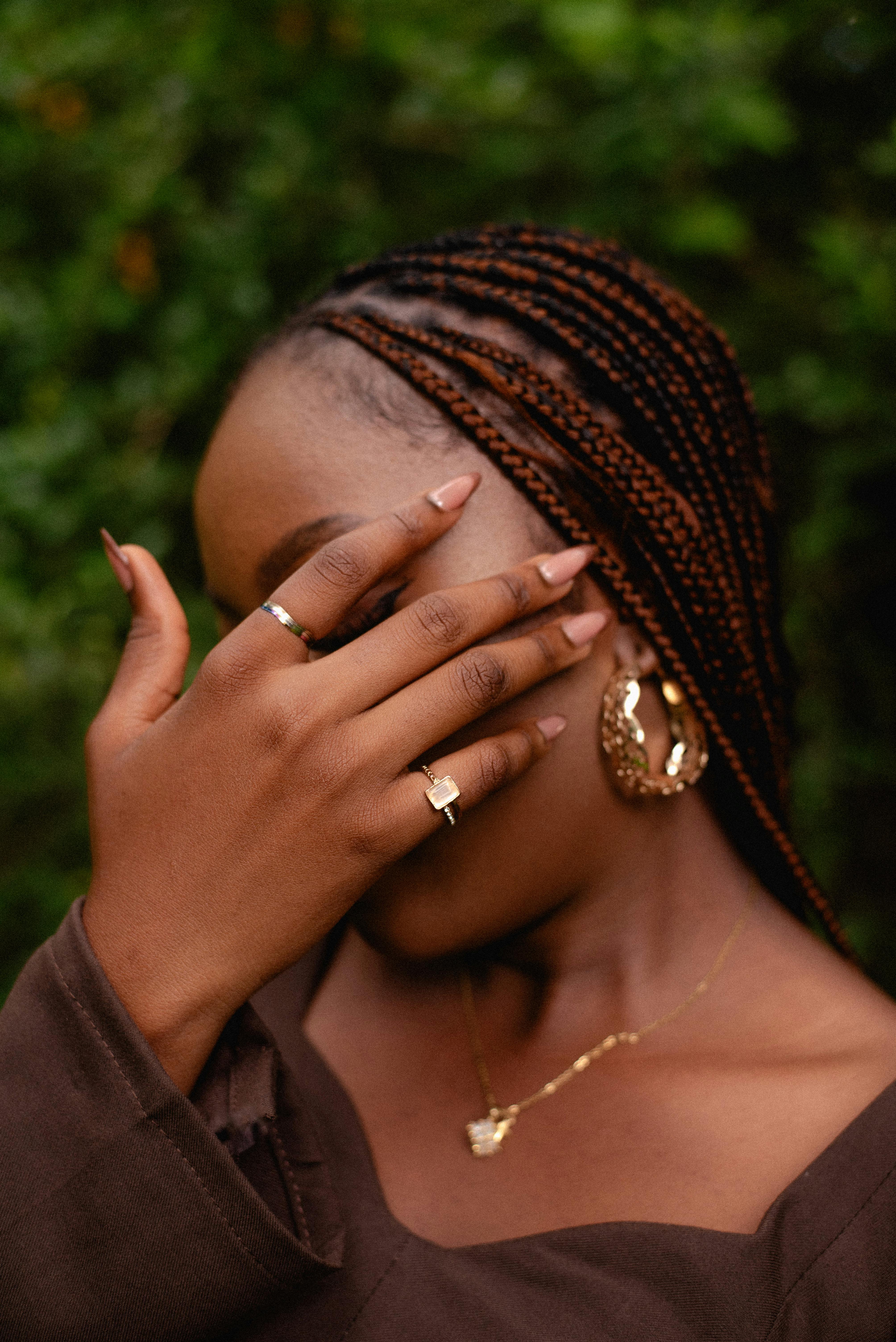 Natural hair styling portrait